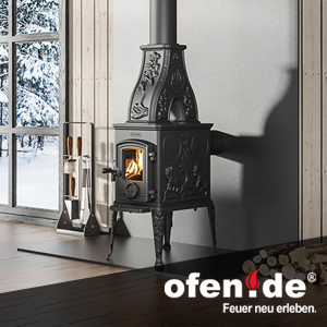 Dovre Kaminofen mit Aufsatz für mehr Wärmeausbeute