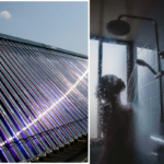 Solarthermie auf Dach erzeugt heiße Dusche