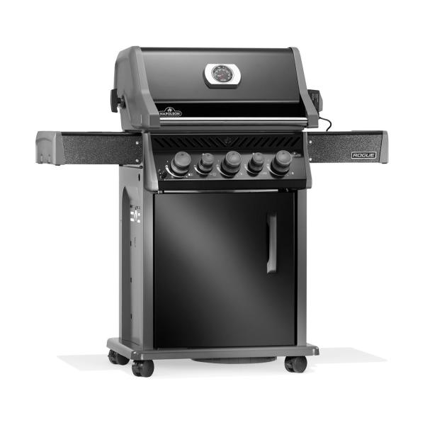 Gasgrill Napoleon Rogue RB425 Schwarz, mit Heck- und Seitenbrenner, inkl. Drehspieß (2025)